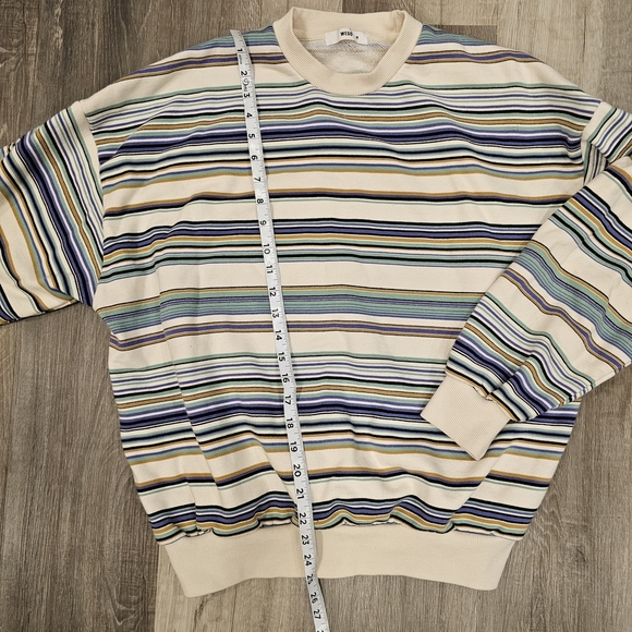 Striped Multicolor Men's Sweater Size Medium - Picture 4 of 6
